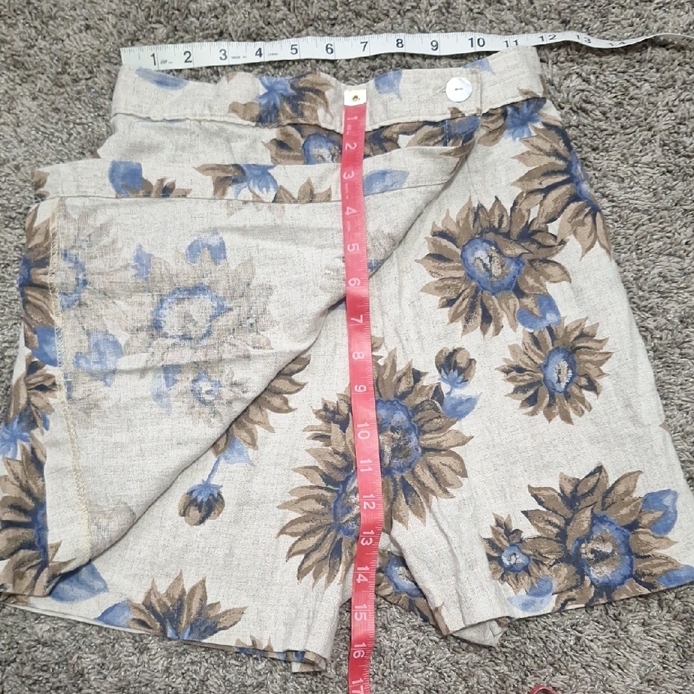 Niki-Lee California Lightweight Linen Blend Skorts Skirt Shorts- Sunflowers - 3 - Picture 5 of 5